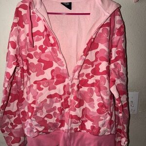 T21 Pink Camo Zip-Up Hoodie